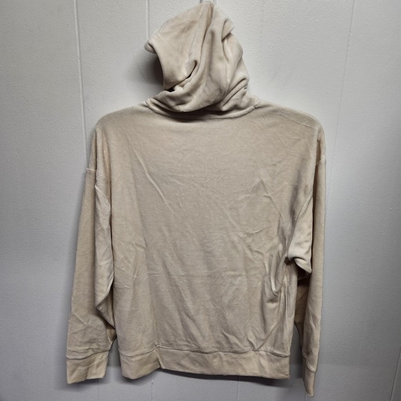Puma‎ Essential Hoodie Women S Beige Cream Pullover Sweatshirt Kangaroo Pocket - Picture 5 of 9